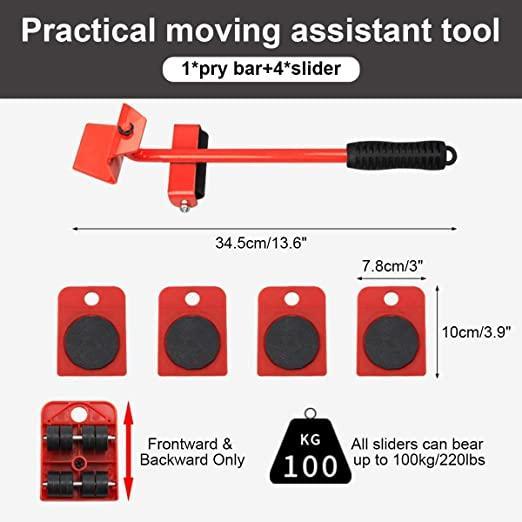 Smart Furniture Lifter with Wheel Pads - 5 Pc