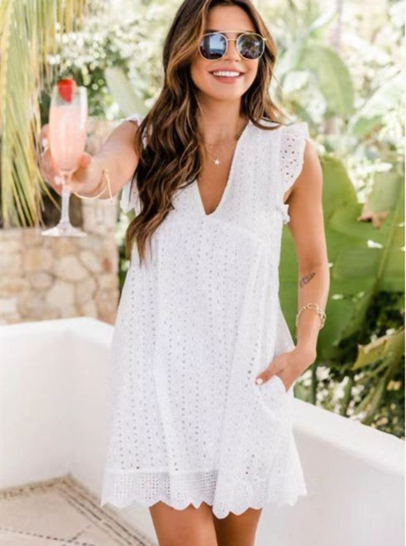 Marina Luxe Lace Beach Dress